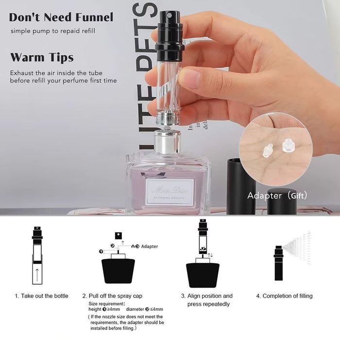 Ayzoq 5 ml refillable aluminium travel perfume atomizer