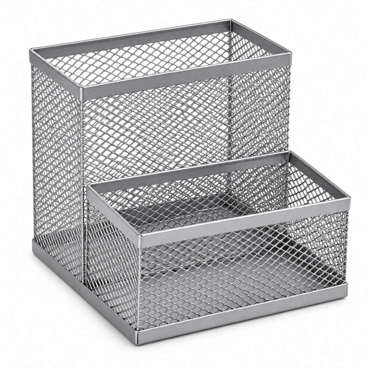 Silver Metal Mesh Pen Holder