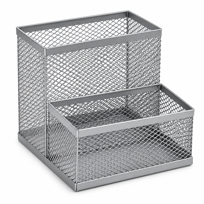 Silver Metal Mesh Pen Holder – view 2