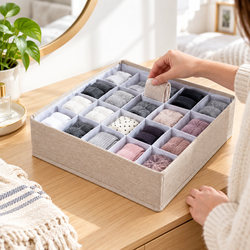 Foldable 24-grid drawer storage box – view 2