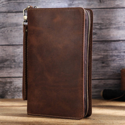 Crazy Horse Leather Business Clutch