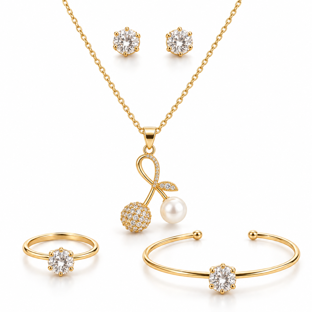 Dainty Pearl Jewellery Set