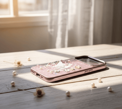 3D Glitter Butterfly iPhone Case – Navy