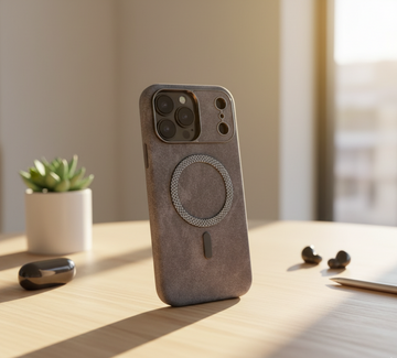 Vintage Leather MagSafe iPhone Case – Grey