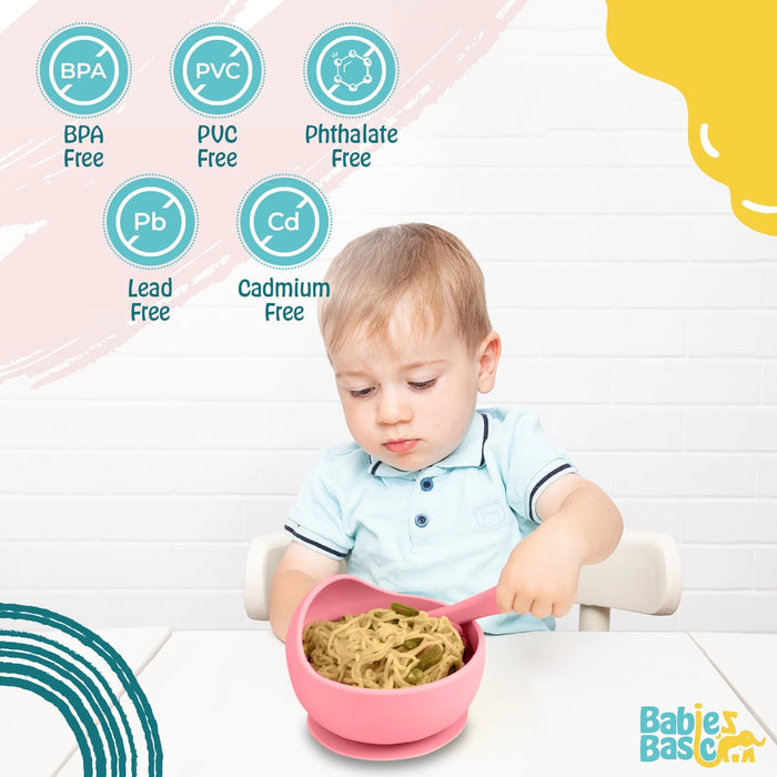 Babies Basic two-piece pink feeding set