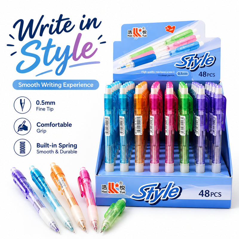 Baiku BK-2509 Mechanical Pencils – Set of 3, 0.5 mm