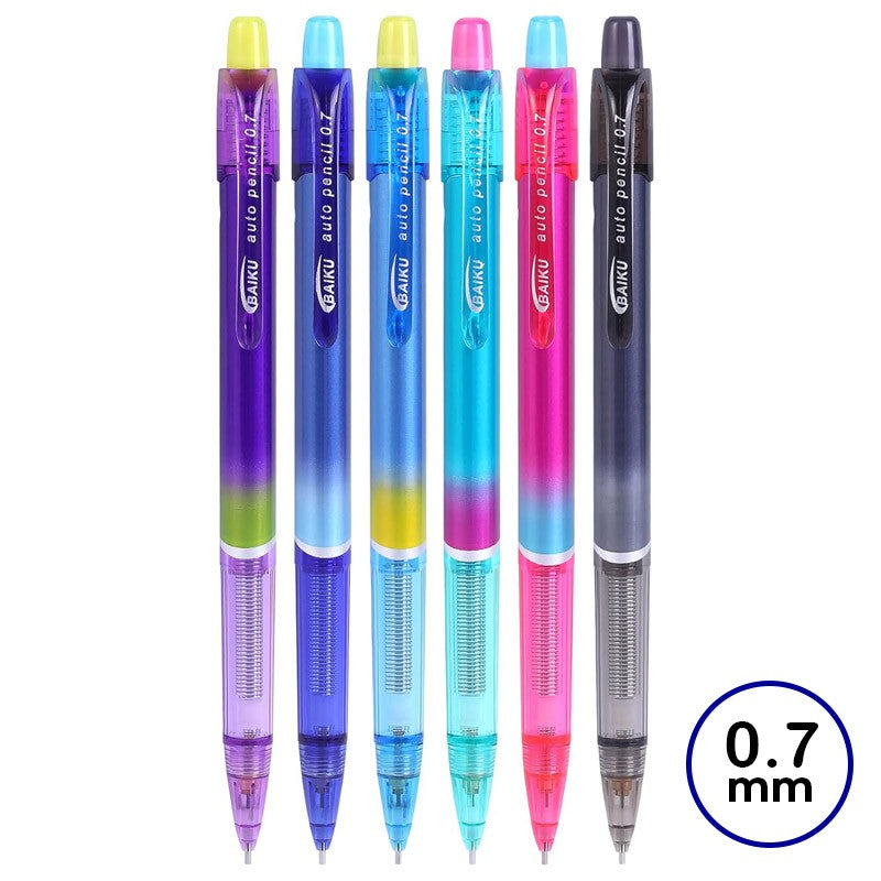 Baiku BK-668 0.7 mm mechanical pencil in assorted gradient colors