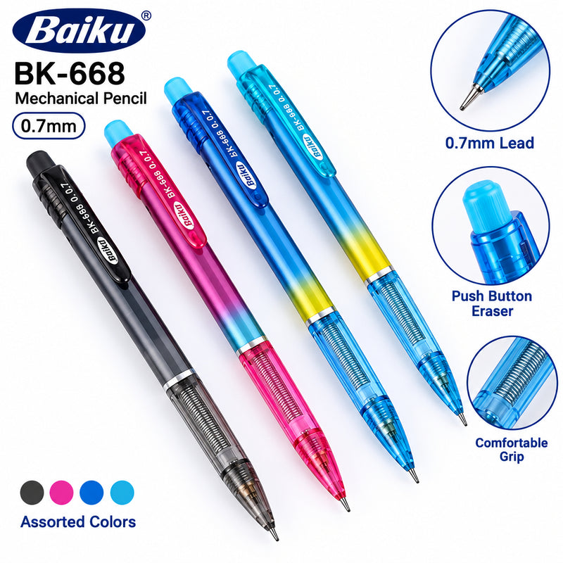 Baiku BK-668 0.7 mm mechanical pencil writing example