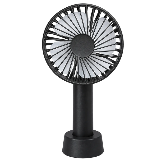 Portable Handheld Mini Fan with Stand – Black