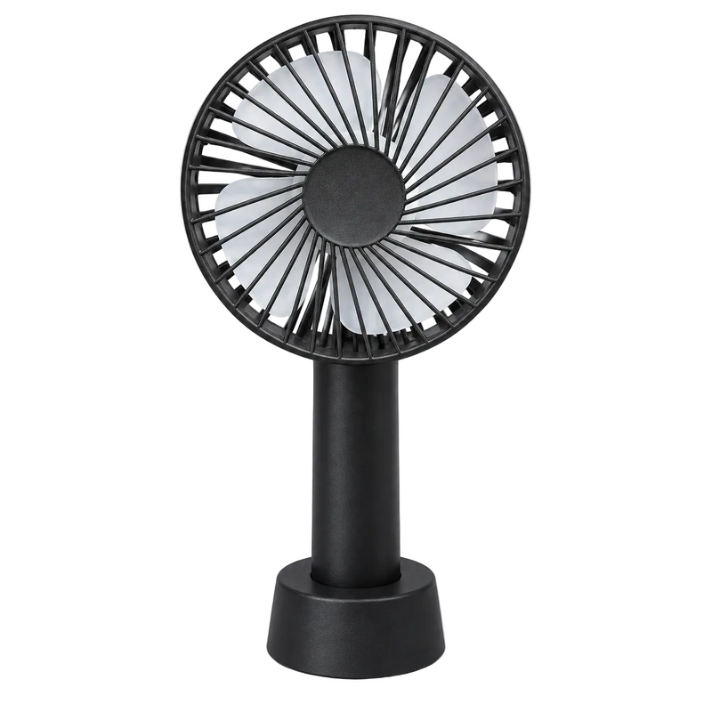 Portable Handheld Mini Fan with Stand – Black