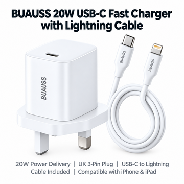BUAUSS BS-20CL-E быстрое зарядное устройство GaN 20 Вт с кабелем USB-C – Lightning