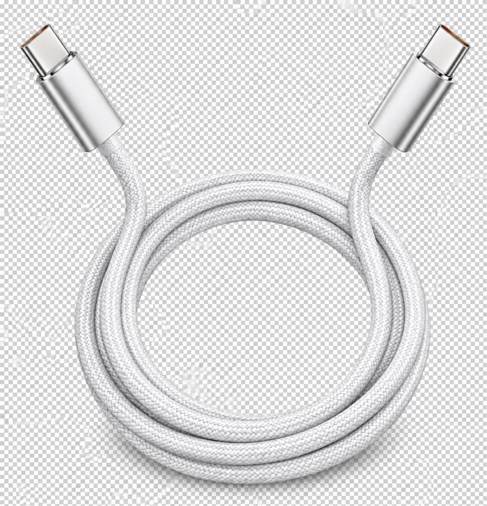 BUAUSS W02-CC12 white braided USB-C to USB-C cable