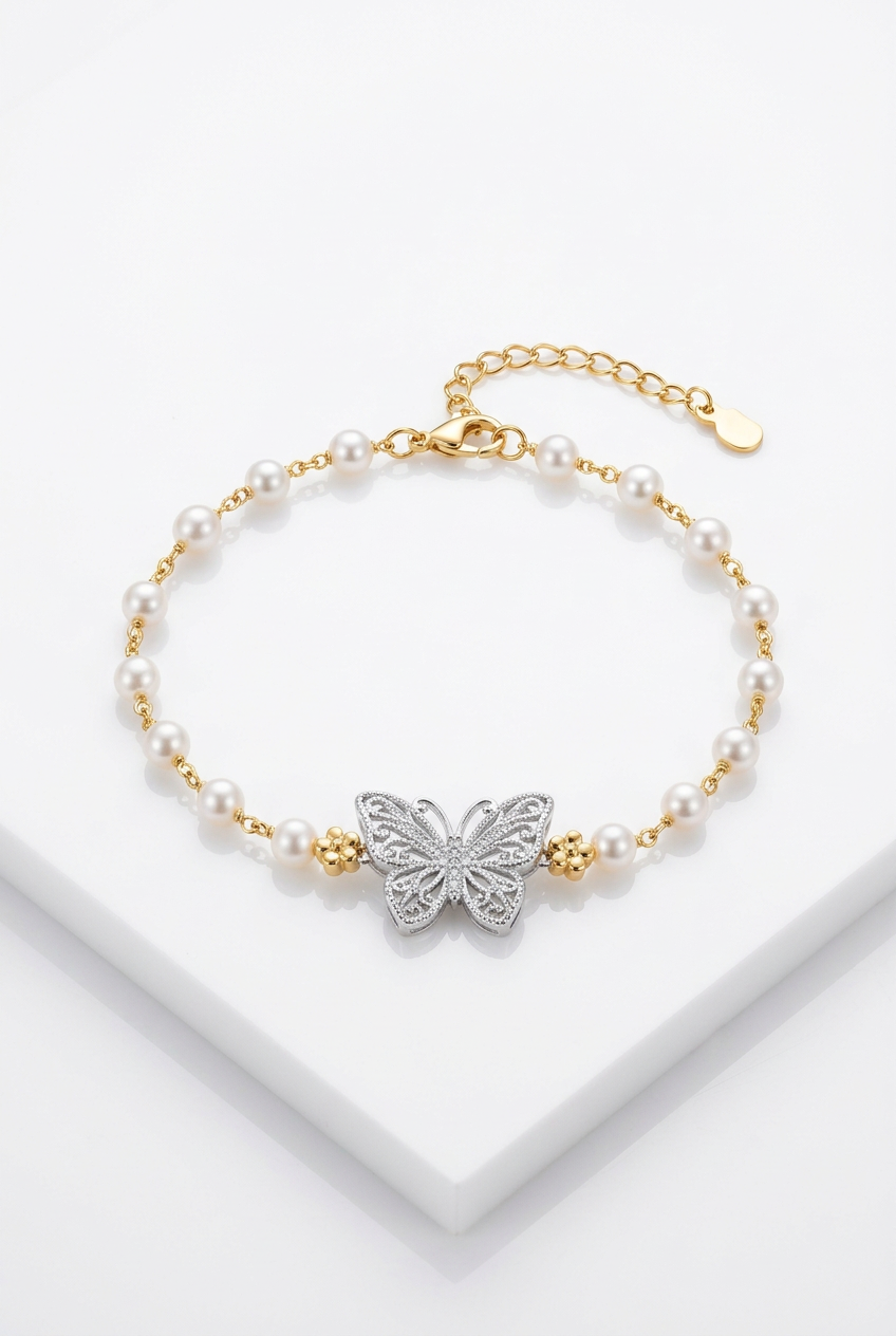 Butterfly Charm Adjustable Bracelet – Gold