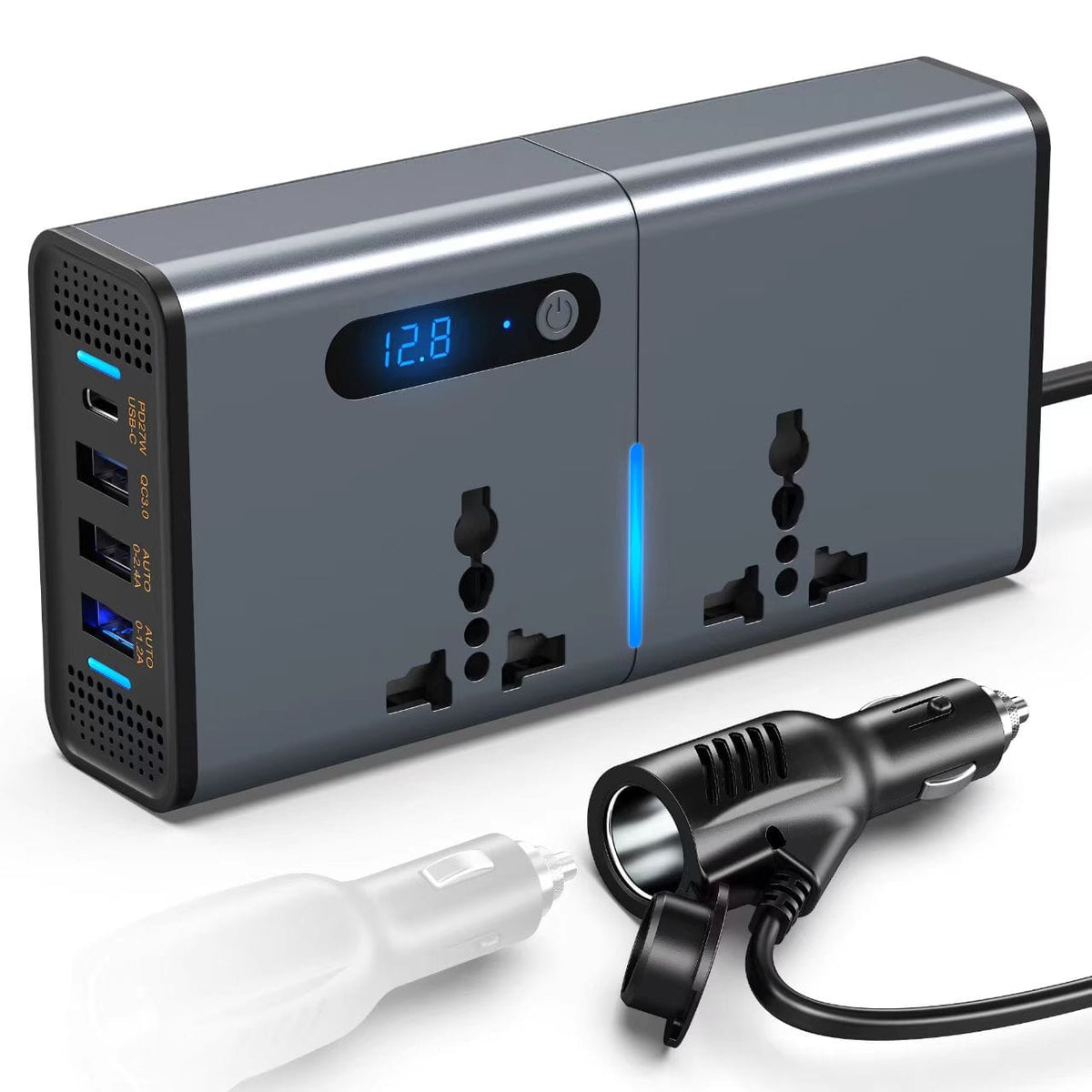 200W Car Power Inverter with USB Charging Ports