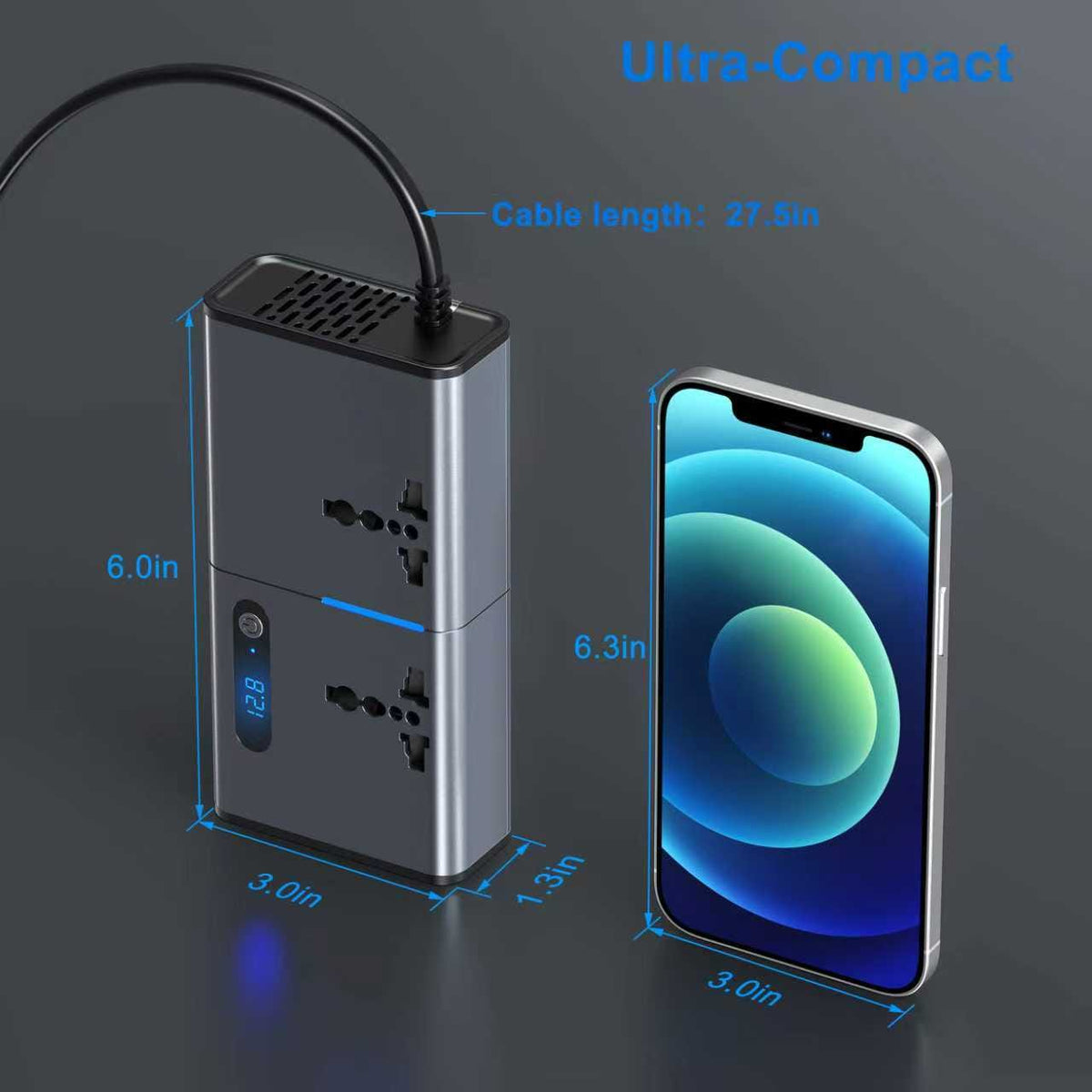 200W Car Power Inverter with USB Charging Ports