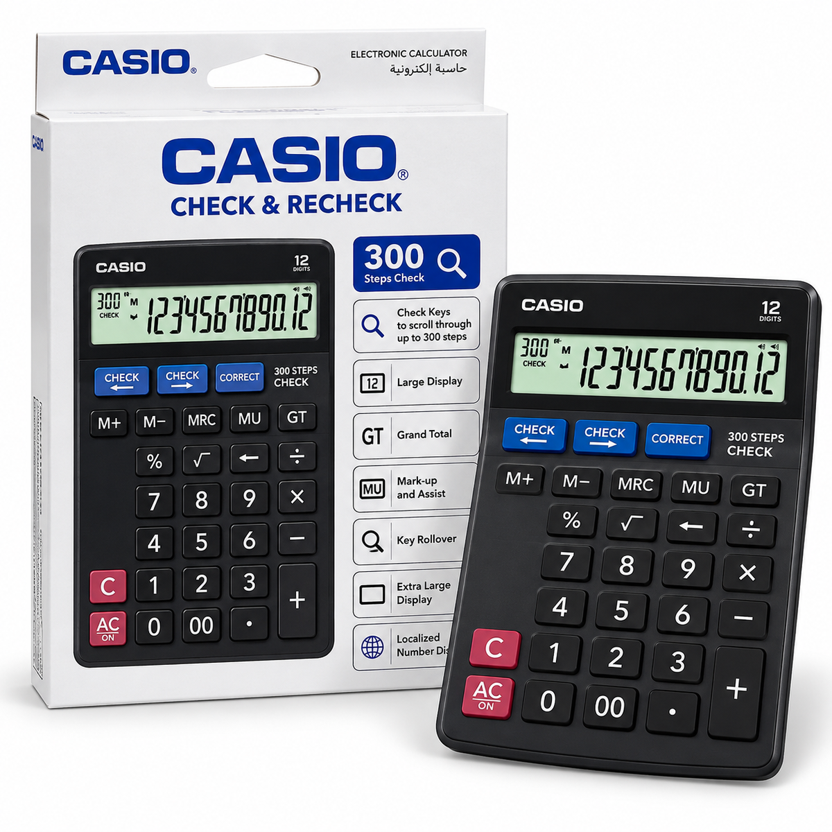 Casio Check and Recheck 12-digit 300-step desktop calculator