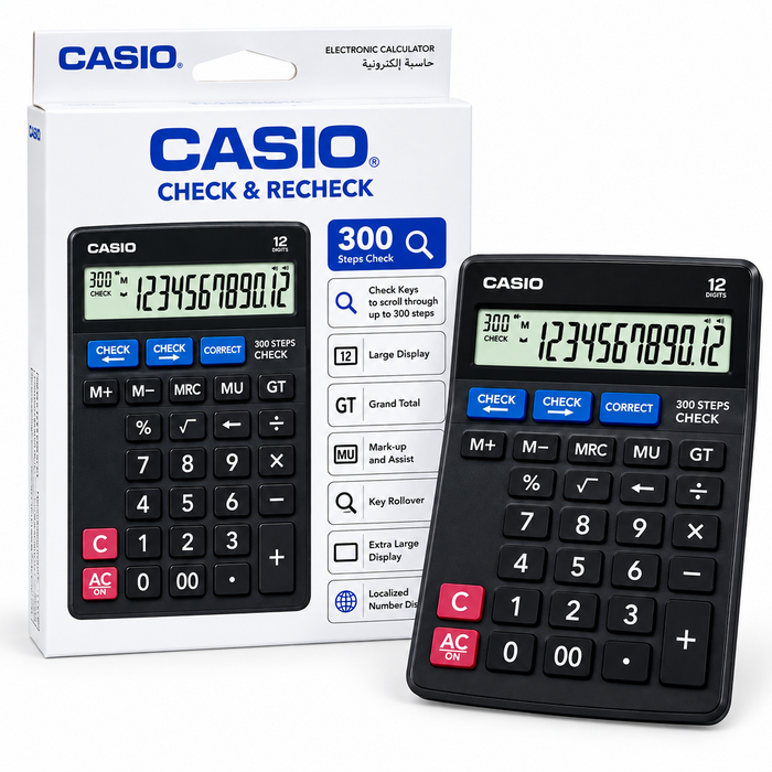 Casio Check and Recheck 12-digit 300-step desktop calculator