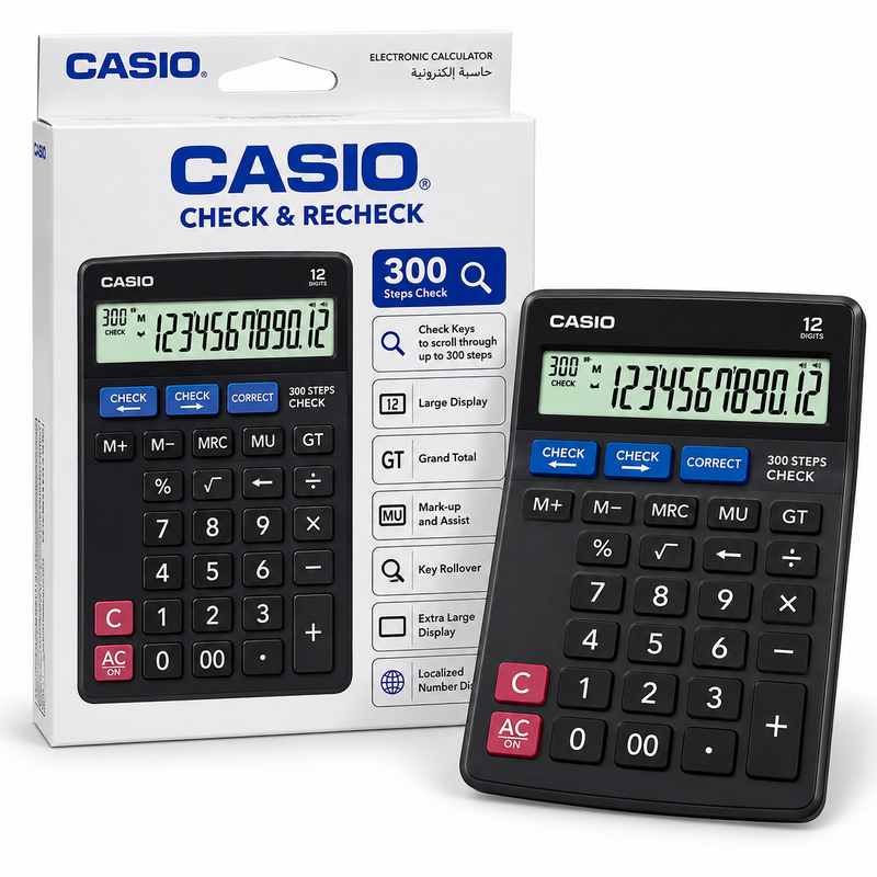 Casio Check and Recheck 12-digit 300-step desktop calculator