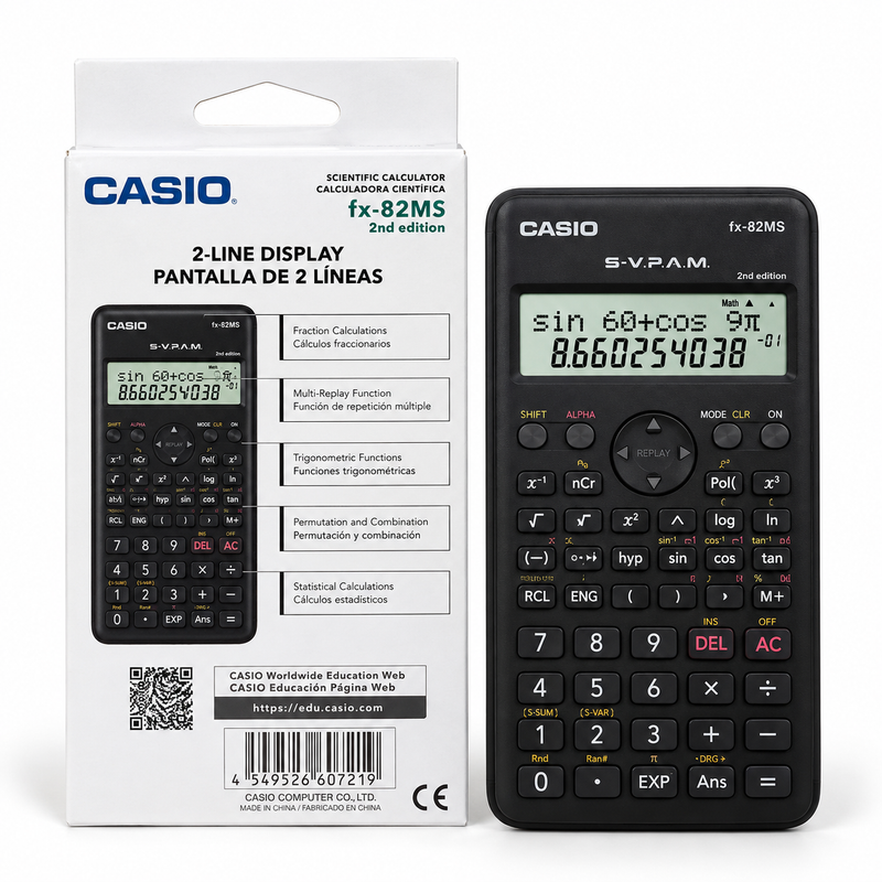 Casio fx-82MS 2nd edition scientific calculator with box