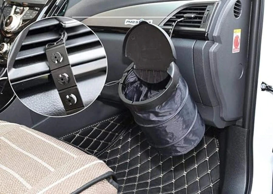 Foldable car garbage bin