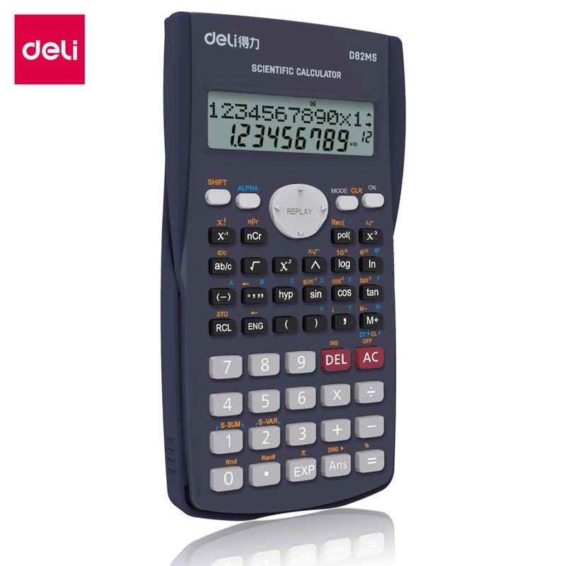 Deli D82MS scientific calculator, black