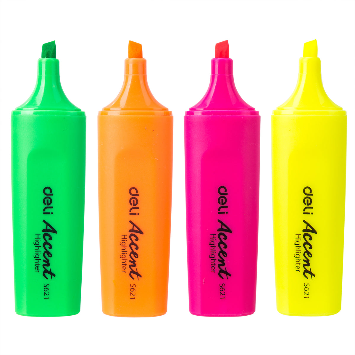Deli Accentio ES622 highlighters in Pink Orange Yellow and Green