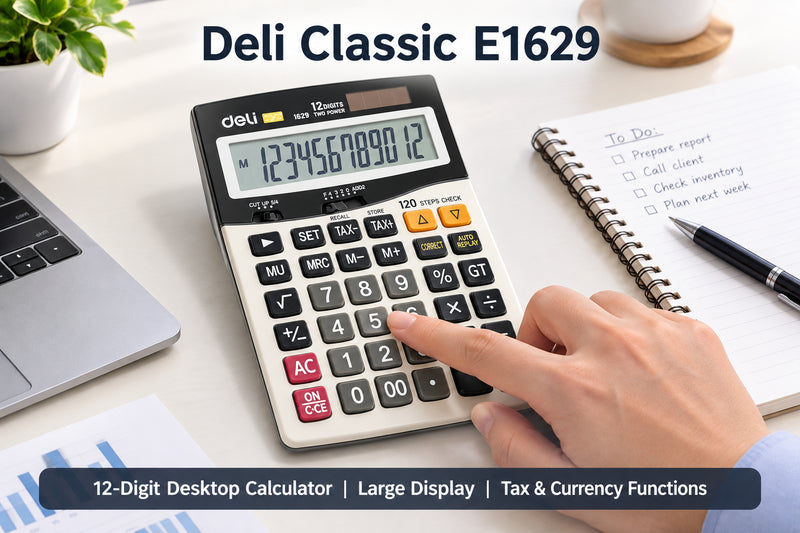Deli Classic E1629 12-digit desktop calculator