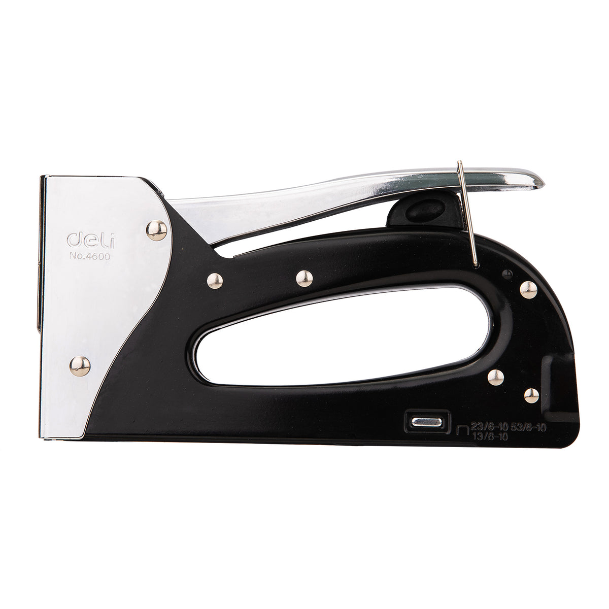 Deli E4600 metal staple gun side view