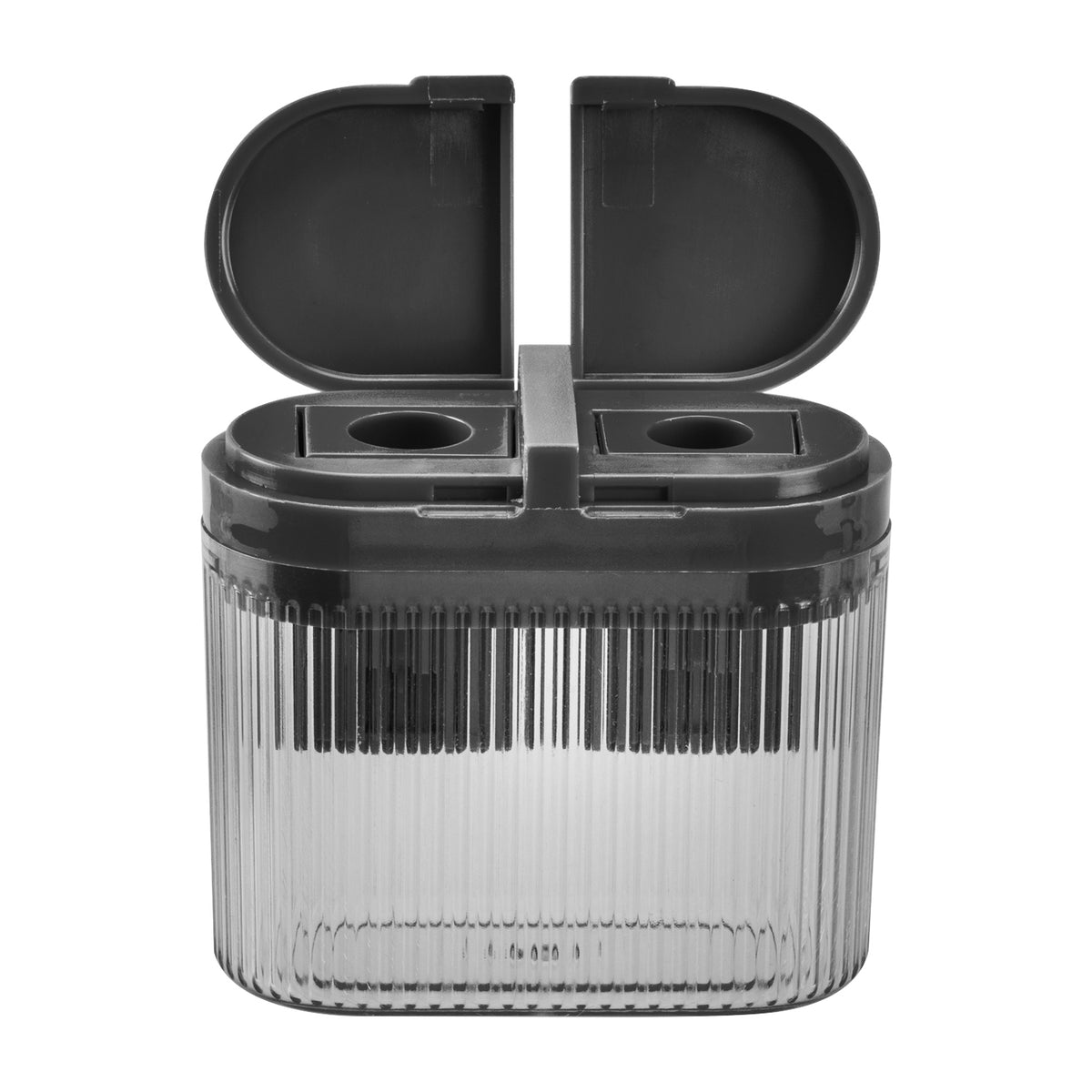 Deli EH553 sharpener showing standard and jumbo pencil holes