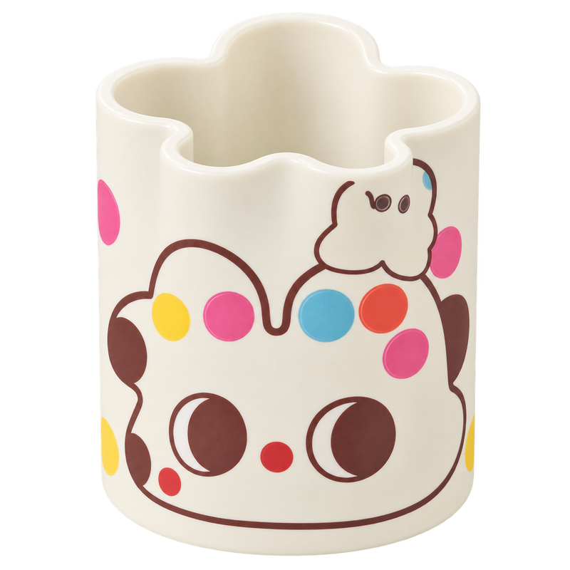 Deli EZ450 Pen Holder - Cream White