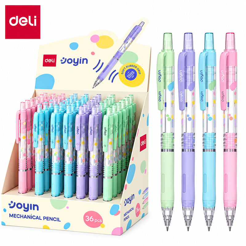 Deli Joyin EU600-05 pastel mechanical pencils in four colours