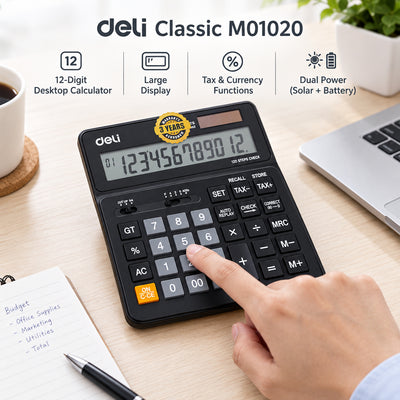 Deli Classic M01020 12-Digit Desktop Calculator