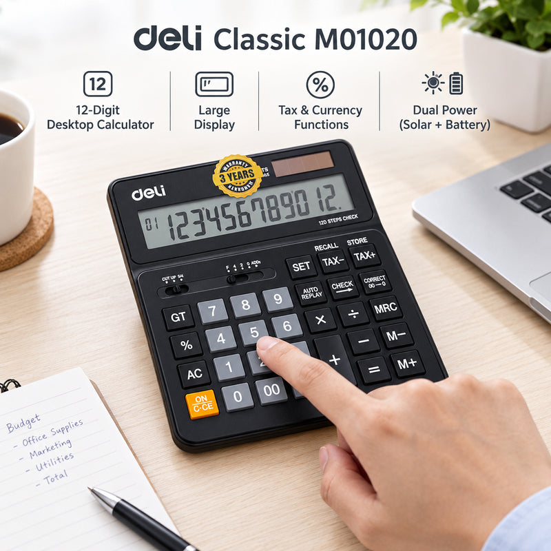 Deli Classic M01020 12-digit desktop calculator