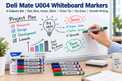 Deli Mate U004 Whiteboard Markers – 4 Colours
