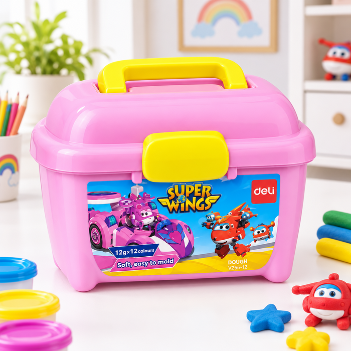 Deli Super Wings Y256-12 dough set with 12 colours