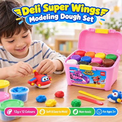 Deli Super Wings Dough Set Y256-12 – 12 Colours