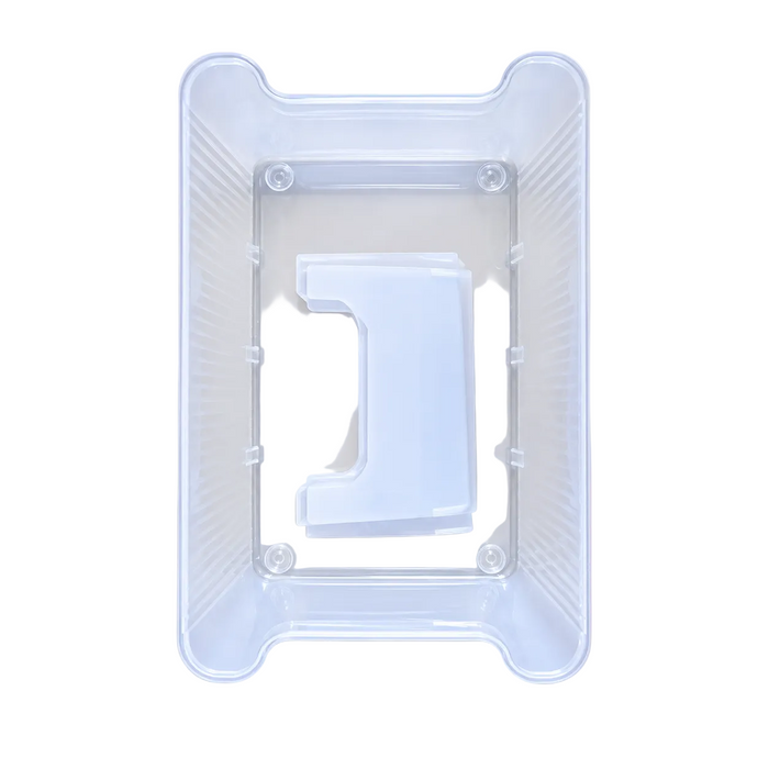 Transparent storage box viewed from above on a light NexuraCart theme background