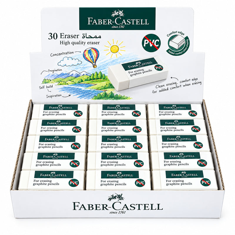 Faber-Castell 189543 PVC-free medium eraser box of 30