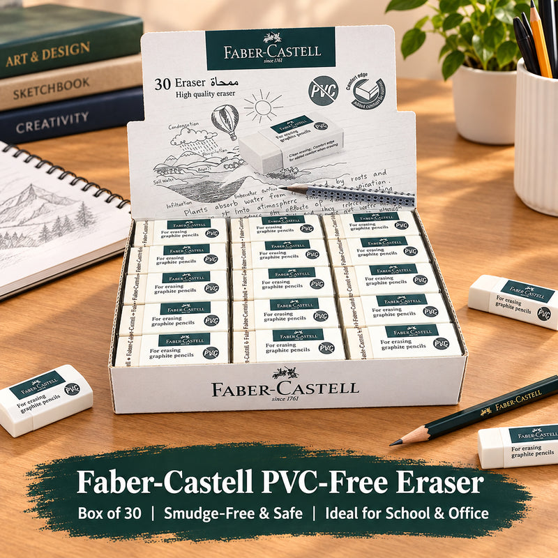 Faber-Castell 189543 PVC-Free Eraser – Box of 30