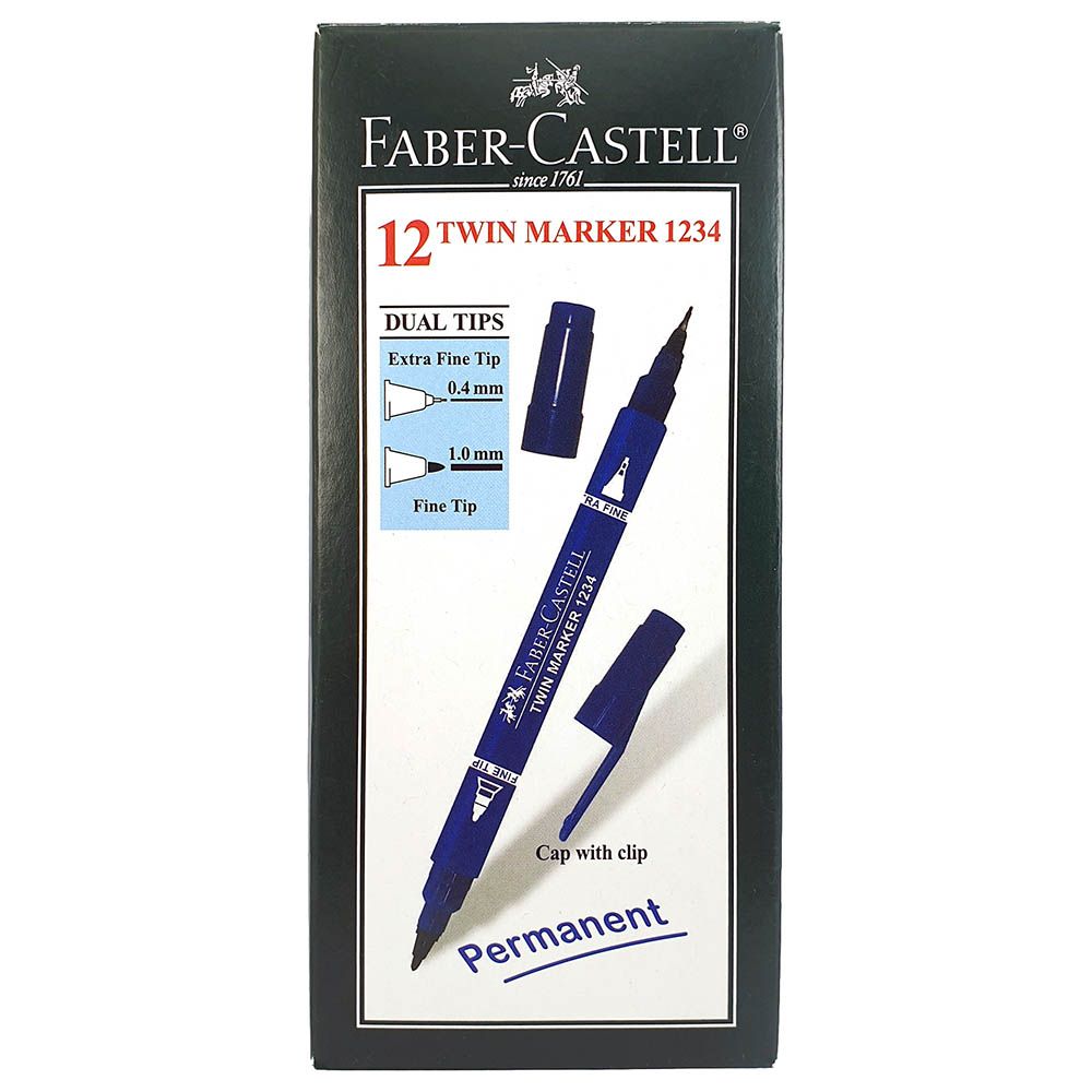 Faber-Castell Permanent Twin Marker 1234 Blue
