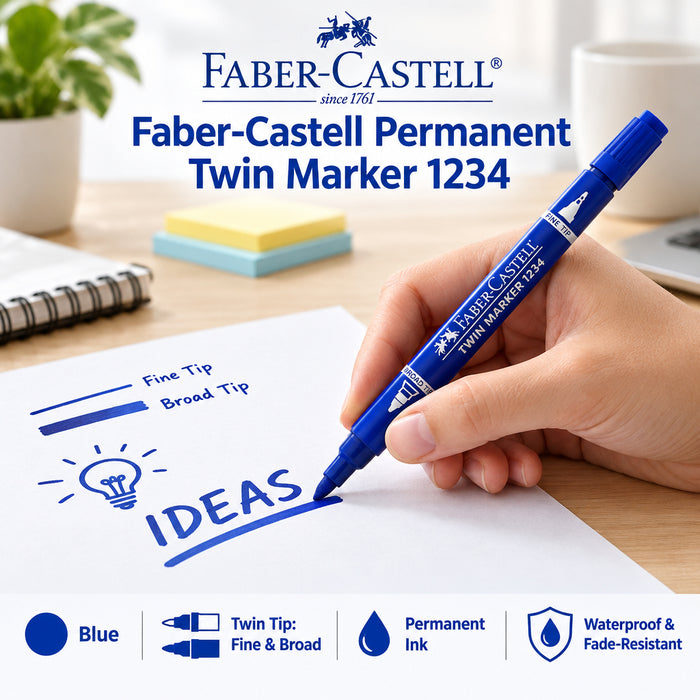 Faber-Castell Permanent Twin Marker 1234 – Blue