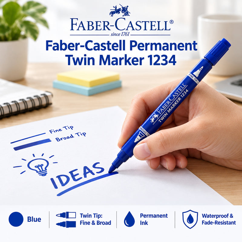 Faber-Castell Permanent Twin Marker 1234 – Blue