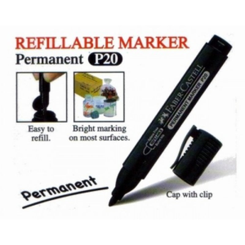 Faber-Castell refillable permanent marker P20, black