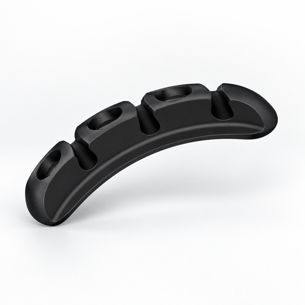 Flexible solid-silicone four-slot cable organizer
