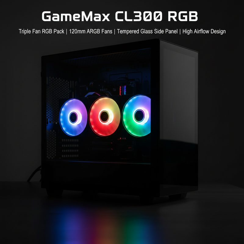 GAMEMAX CL300 three-pack RGB case fans