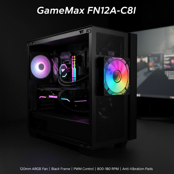 GAMEMAX FN12A-C8I black ARGB case fan