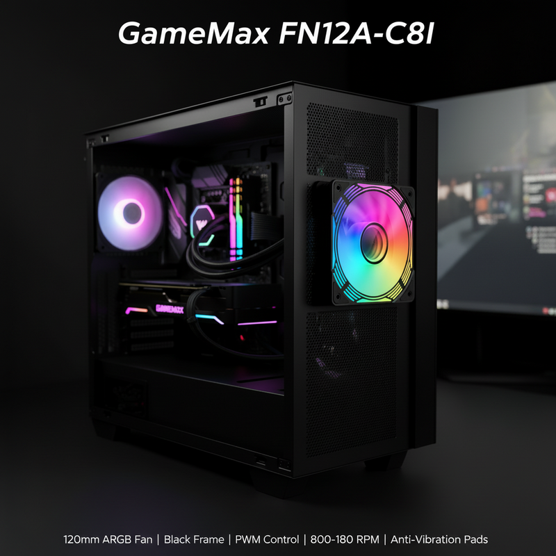 GAMEMAX FN12A-C8I black ARGB case fan