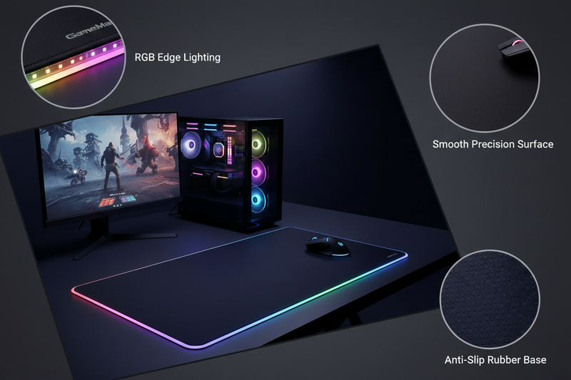 GAMEMAX GMP-003 extended RGB gaming mouse pad