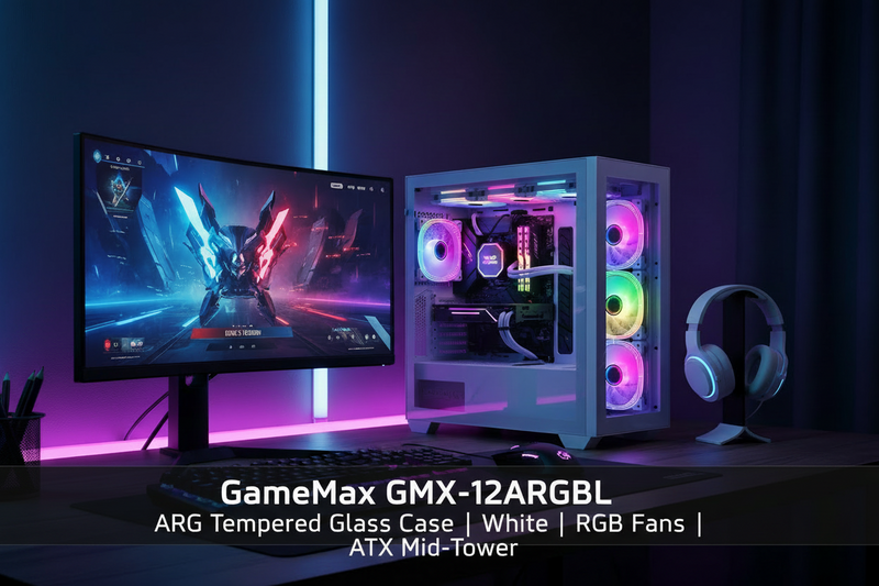 GAMEMAX GMX-12ARGB-L white ARGB case fan