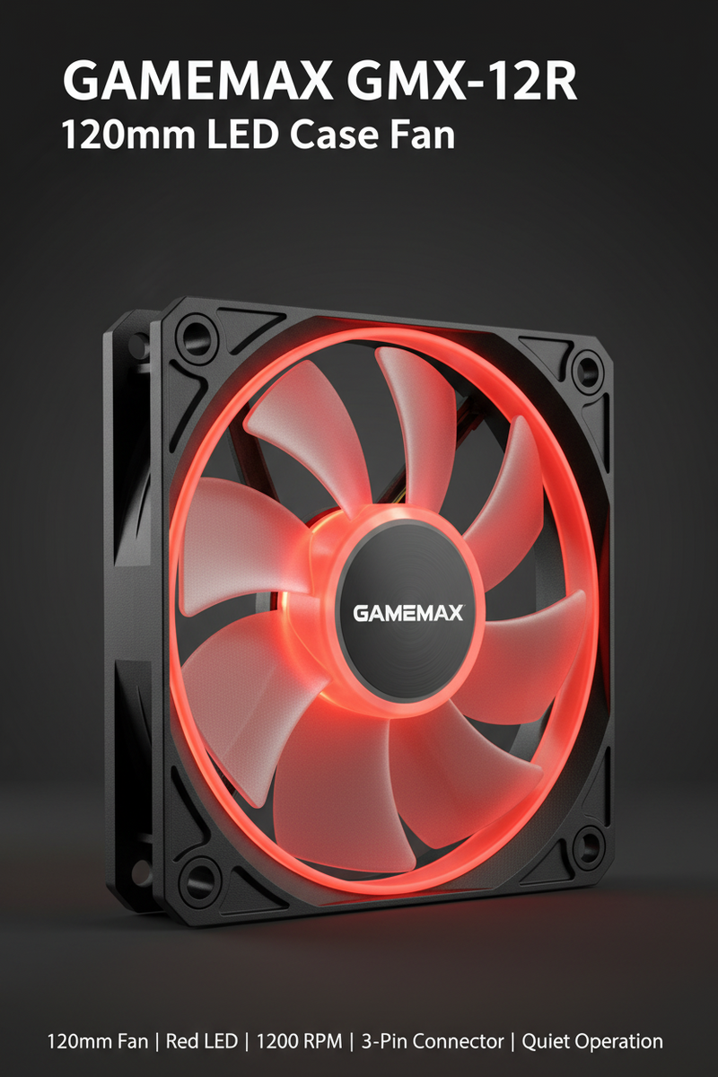 GAMEMAX GMX12R red LED 120mm case fan